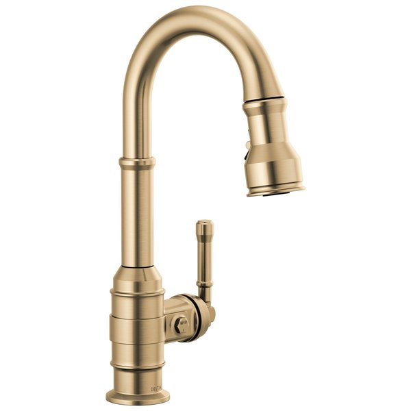 Delta Broderick Single Handle Pull-Down Bar/Prep Faucet 9990-CZ-DST